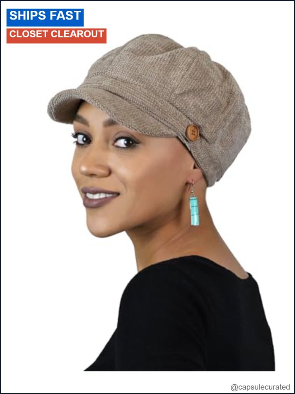Chenille Newsboy Hat Chemo Cap Fall Winter Headwear for Hair Loss